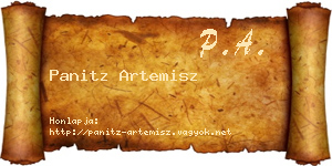 Panitz Artemisz névjegykártya